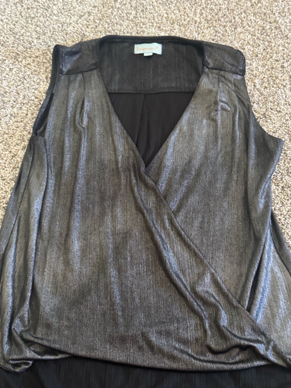 Veronica M - Silver Tank style top Size M